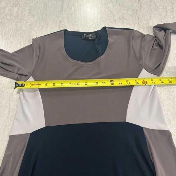Sympli Women's Gray Colorblock 3/4 Sleeve Tunic Top Casual Scoop Neck Size 8 - Picture 8 of 12